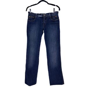 Moschino Jeans Women’s Mid-Rise Bootcut Denim Jeans w/ Crown Logo –
 Size 6 / 8